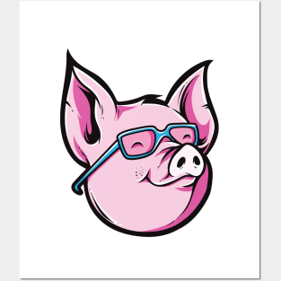 Cute Nerdy Pig - Cute Piggy Posters and Art